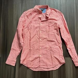 Banana Republic Men's Button Down Shirt Size Medium Linen Blend Long Sleeve Red